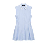 Women Clothing Western Shirt Padded Shoulder Dress