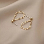 18K Gold-Plated Alloy Geometric Wire Drop Earrings