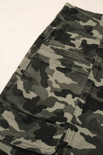 Camouflage Print Multi Pocketed Womens Denim Pants