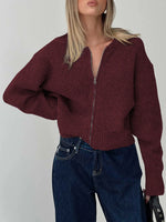 Zip Up Long Sleeve Cardigan