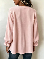 Waffle Knit Long Sleeve Top