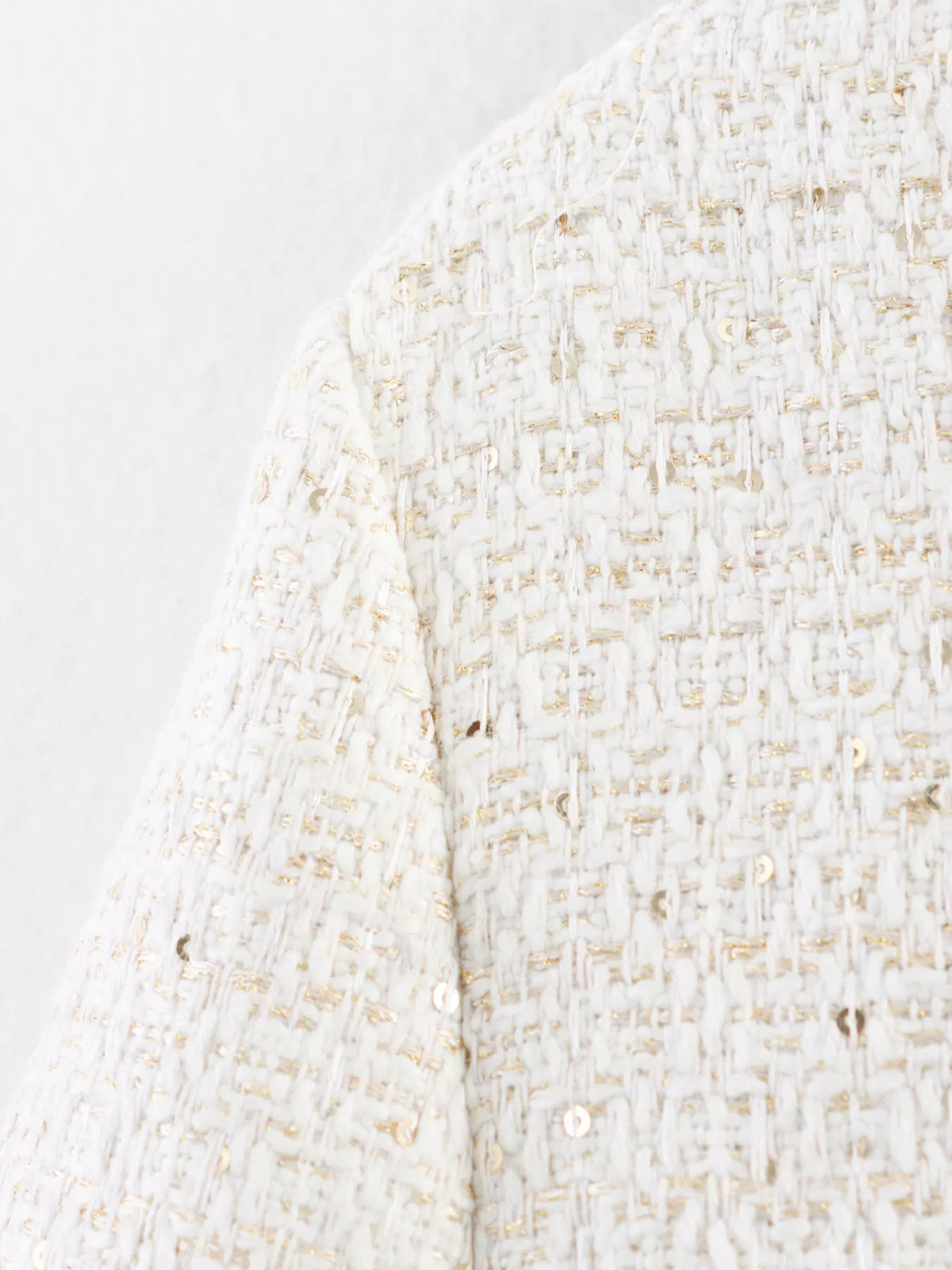 Tweed Button Up Cropped Outerwear