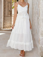 Eyelet V-Neck Cami and Skirt Set