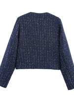 Tweed Button Up Cropped Outerwear