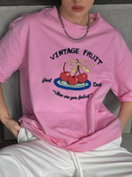 Plus Size Fruit Graphic Round Neck T-Shirt