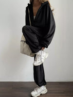 Zip Up Long Sleeve Outerwear and Pants Set