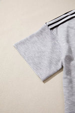 Striped Shoulder Relaxed Fit T-Shirt