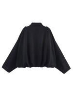 Collared Neck Dropped Shoulder Jacket