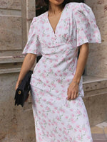 Floral Print Short Sleeve Dress