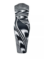 Plus Size Sleeveless Bodycon Maxi Dress with Abstract Print