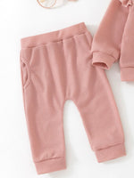 Children's Letter Ruffled Trim Top and Pants Set
