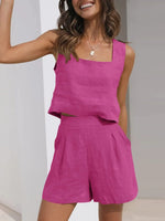 Square Neck Tank and Shorts Set