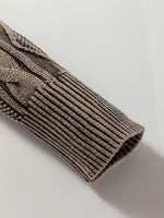 Contrast Cable Knit Sleeve Casual Sweater