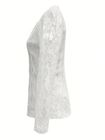 Floral Pattern Lace Single-Breasted Blazer
