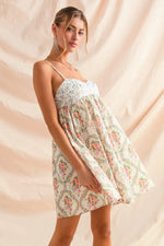 SO ME Mixed Floral Print Sleeveless Mini Dress