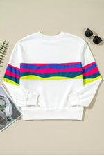 Contrast Striped Round Neck Top