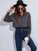 Button Down Printed Cropped Jacket