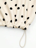 Polka Dot Half Zip Cropped Sweatshirt