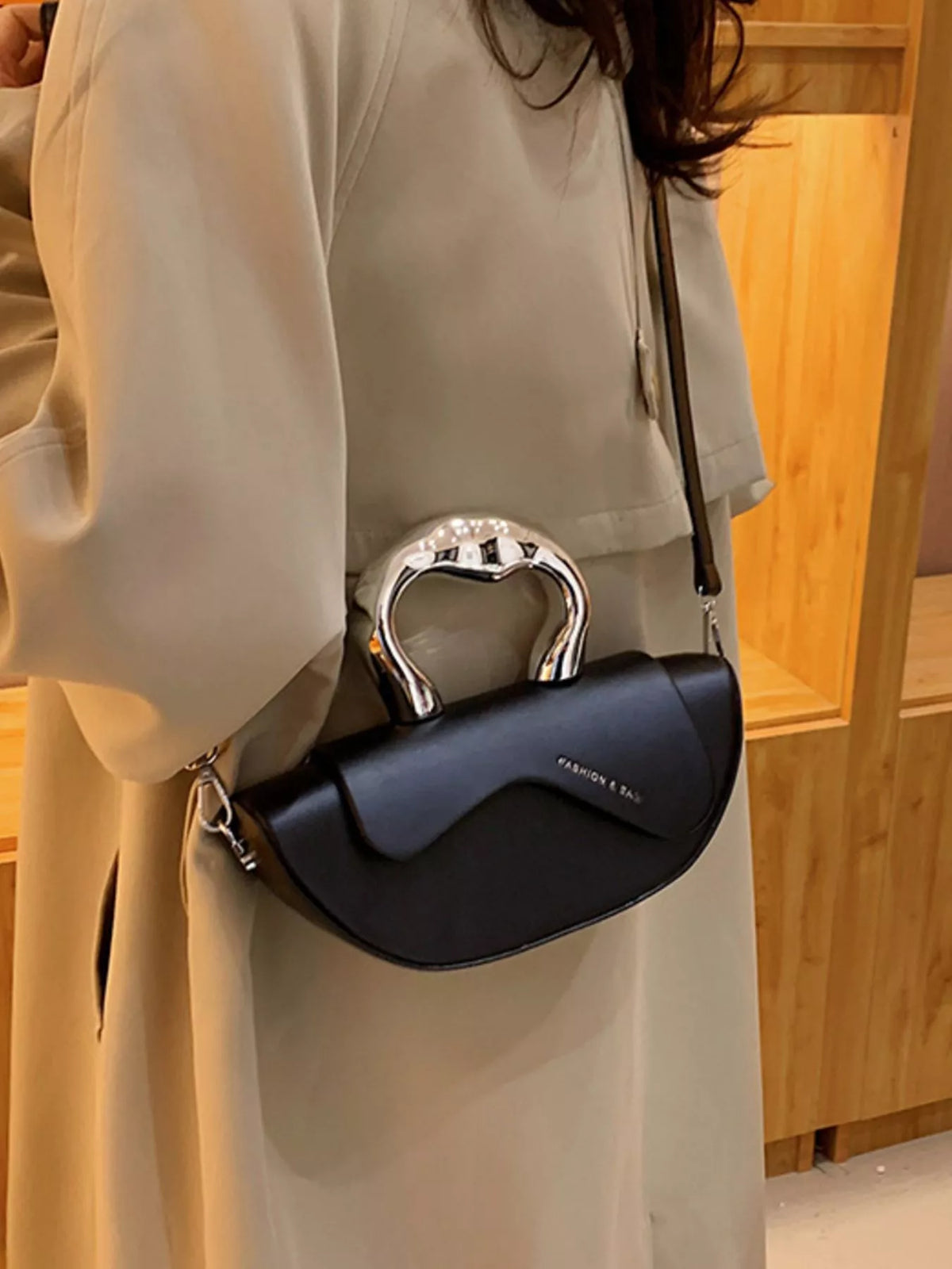 Half-Moon Crossbody Bag with Handle