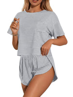Printed Round Neck Tee and Shorts Set