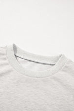 Rhinestone Pearl Detail Round Neck Puff Sleeve Top