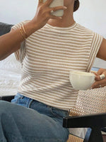 Full Size Striped Round Neck Short Sleeve T-Shirt Plus Size