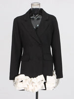 Ruffle Hem Double-Breasted Blazer Dress