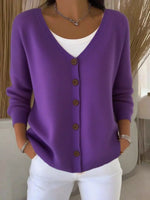 Full Size V-Neck Button-Down Knit Cardigan Plus Size