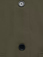 Contrast Collar Button Up Coat
