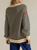 Striped Round Neck Long Sleeve Sweater