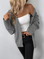 Full Size Cozy Knit Hooded Button-Down Cardigan Plus Size