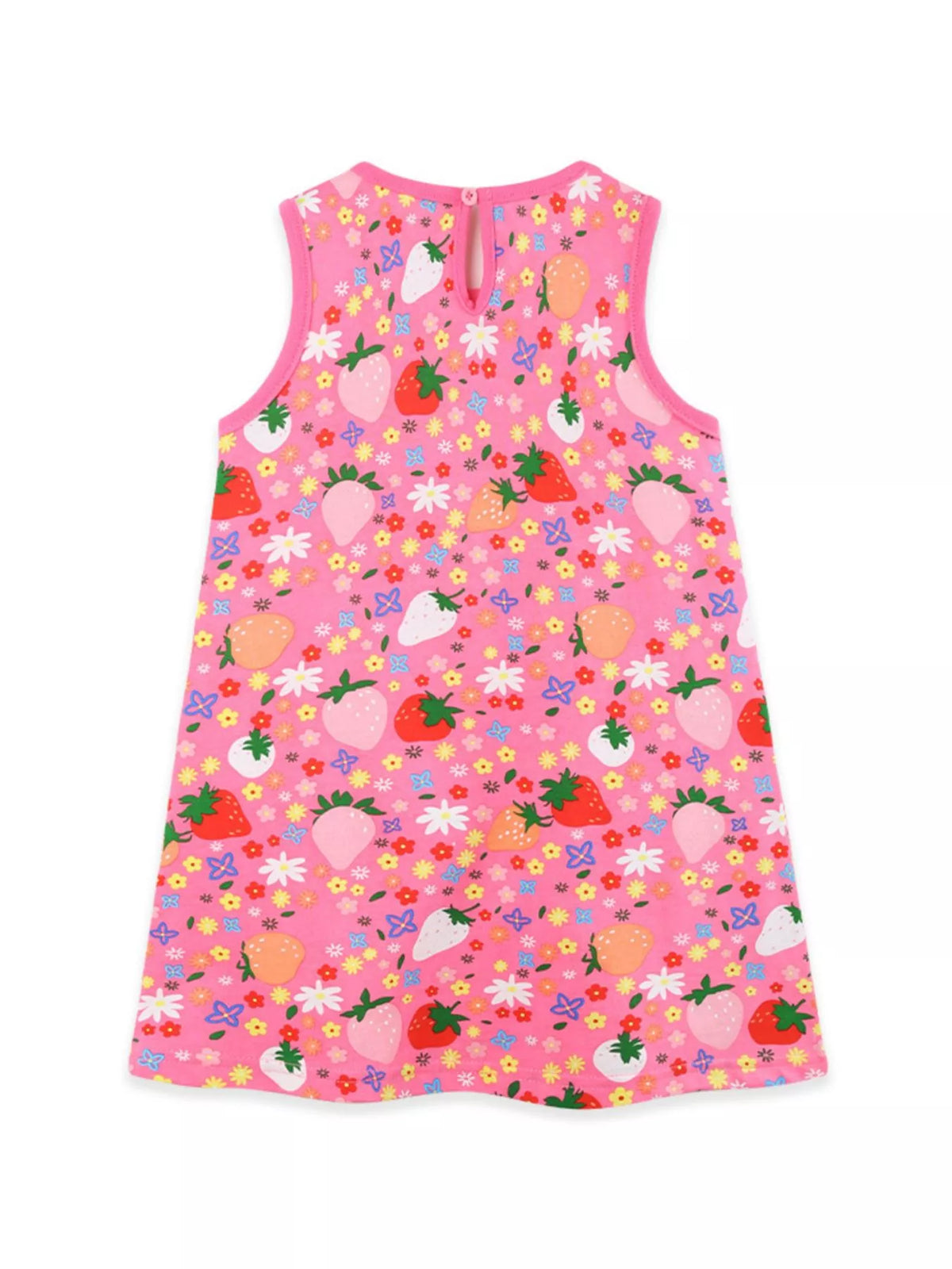 Children's Embroidered Strawberry Print Sleeveless Dress