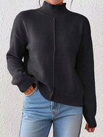 Turtleneck Dropped Shoulder Sweater