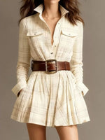 Button Front Long Sleeve Shirt Dress