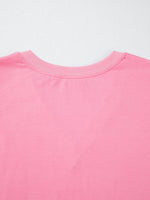 Solid Color V Neck Short Puff Sleeve Blouse