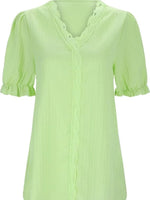 Full Size Lace Detail V-Neck Blouse Plus Size