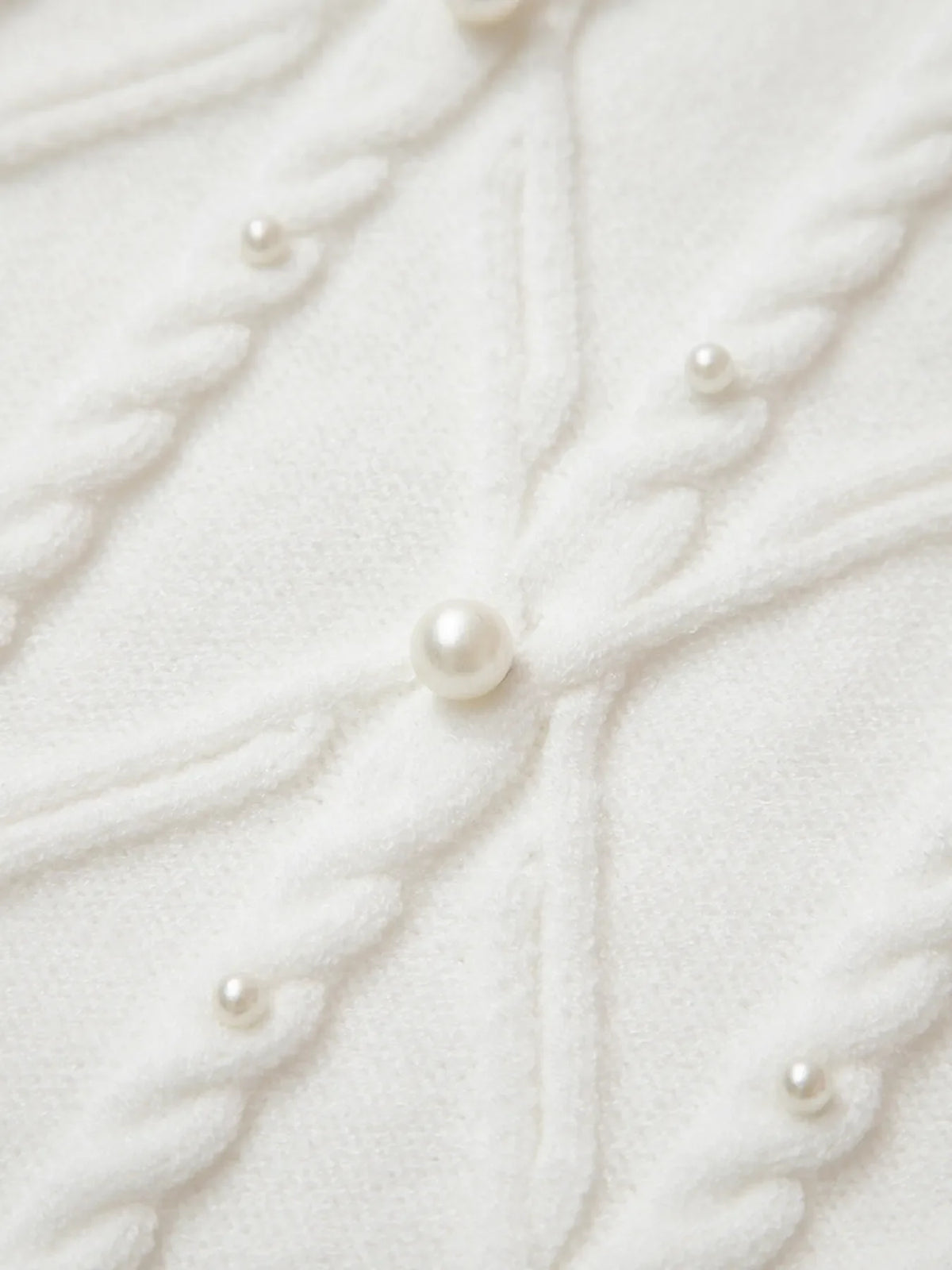 Pearled Mock Neck Textured Knit Sweater Vest