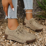 Round ToeLace-Up Sneakers