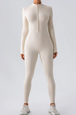 Half Zip Mock Neck Active Jumpsuit