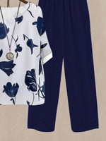 Printed Half Sleeve Top and Pants Set