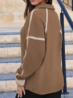 Half Zip Dropped Shoulder Sweatshirt