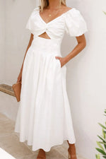 Sweetheart Neck Puff Sleeve Dress