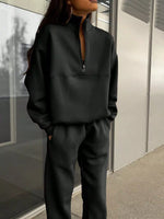 Half Zip Sweatshirt and Pants Set