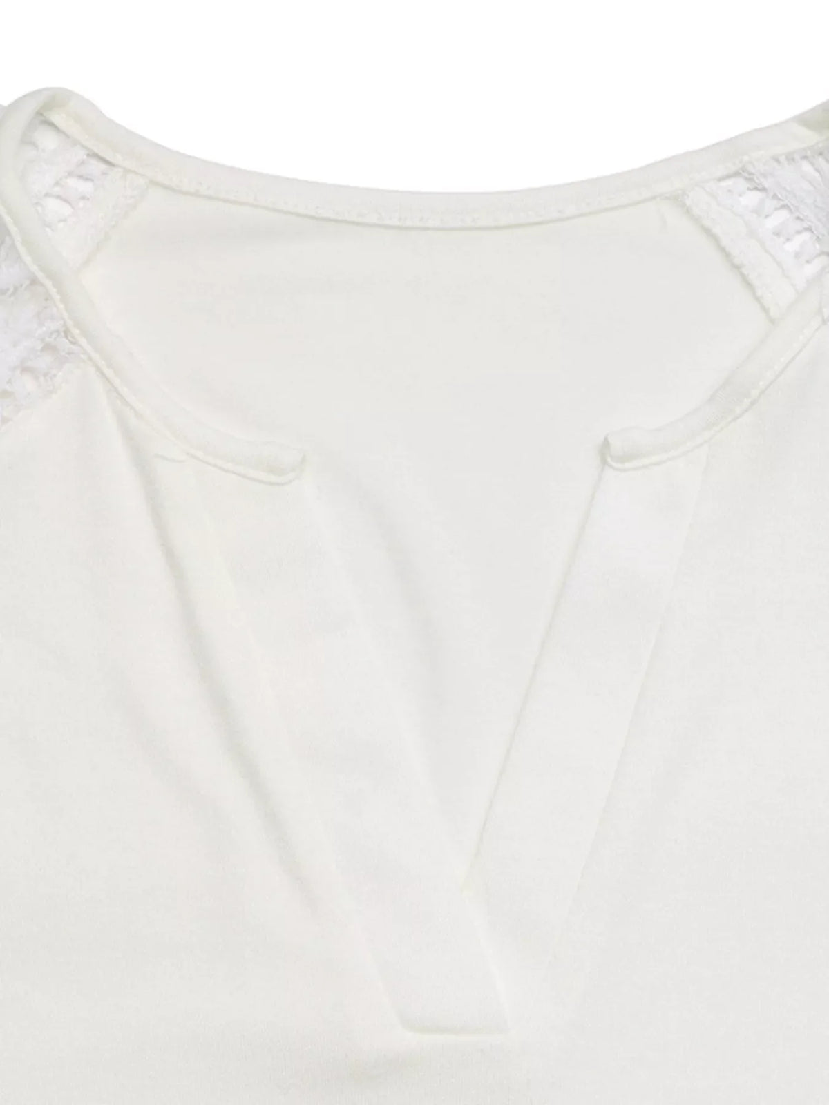 Lace Sleeve Notched Top
