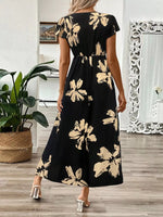 Surplice Cap Sleeve Midi Dress