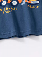 Children's Construction Vehicle Graphic Short Sleeve T-Shirt