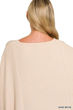 Zenana Raised Rib Bat Sleeve Top