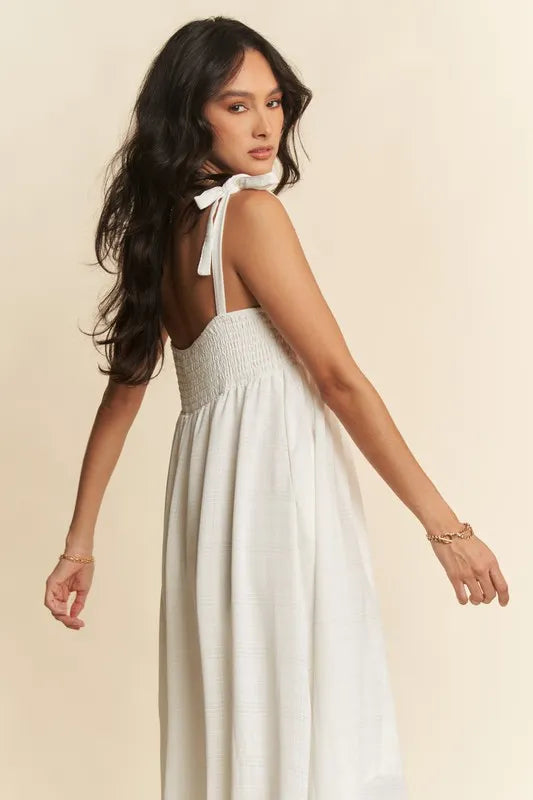 Davi & Dani Smocked Sleeveless Maxi Cami Dress