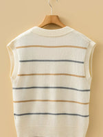 Striped Button-Down Sweater Vest
