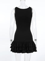 Ruffled Hem Round Neck Tank